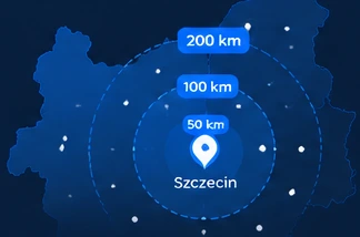 Obszar działania PBC Technik wokół Szczecina