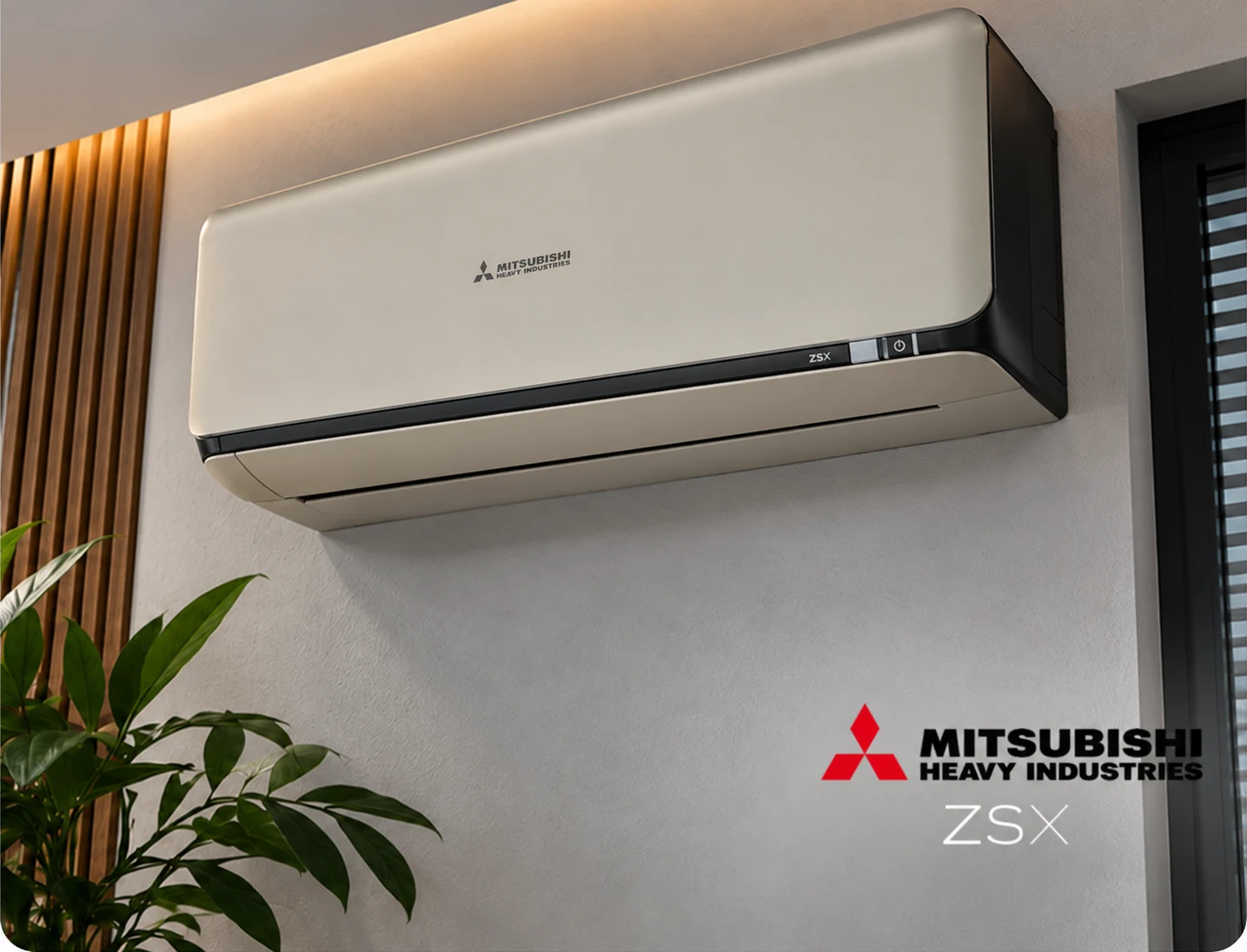 Klimatyzator Mitsubishi Heavy Industries w nowoczesnym wnętrzu
